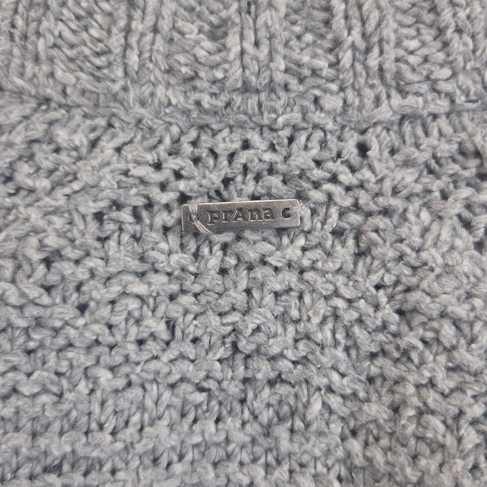 Prana Womens Grey Organic Cotton Blend‎ Textured Raglan Knit Sweater Size M - Picture 6 of 9